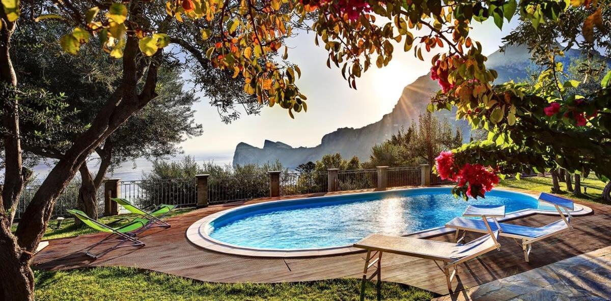 Villa Relais Mamma Mia Sea Views Pool & Terraces Massa Lubrense Esterno foto